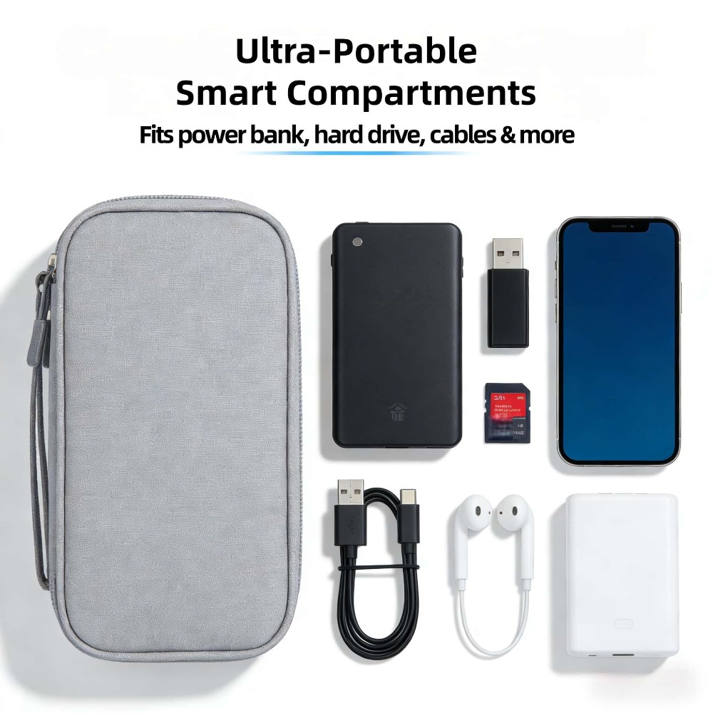 Tech Accessories Case - Чехол-органайзер для электроники, портативный, водонепроницаемый, ударопрочный,